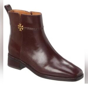 Tory Burch Everly brown logo ankle boots 6